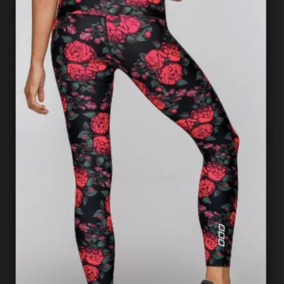 Lorna Jane Gothic Rose Full Length Tights Leggings